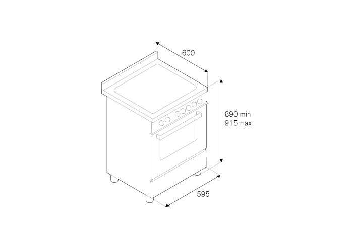 60 cm 4-burner electric oven